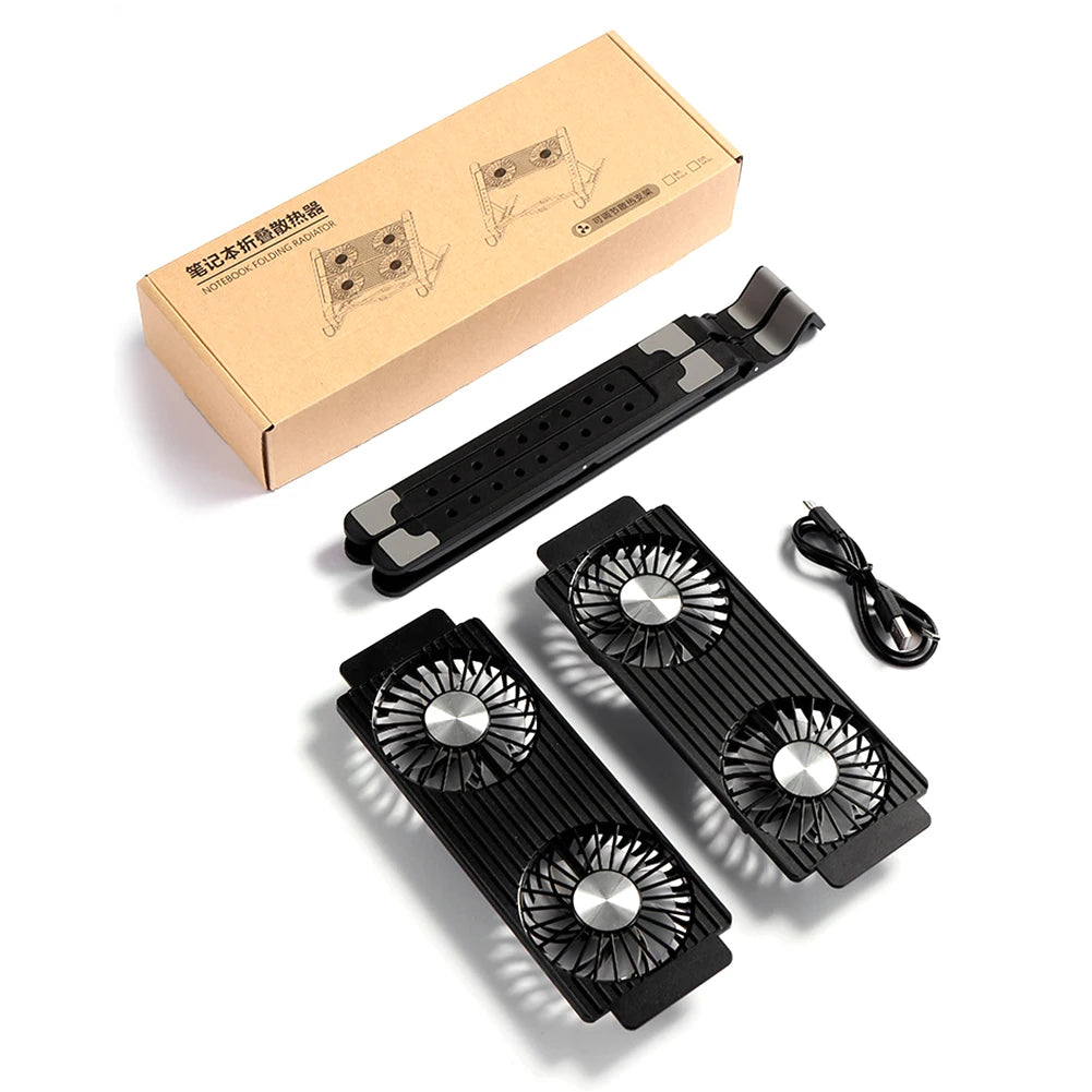 Laptop Cooling Pad with 2/4 Fans Foldable Laptop Cooling Fan RGB Silent for 11-17.3 Inch Laptops