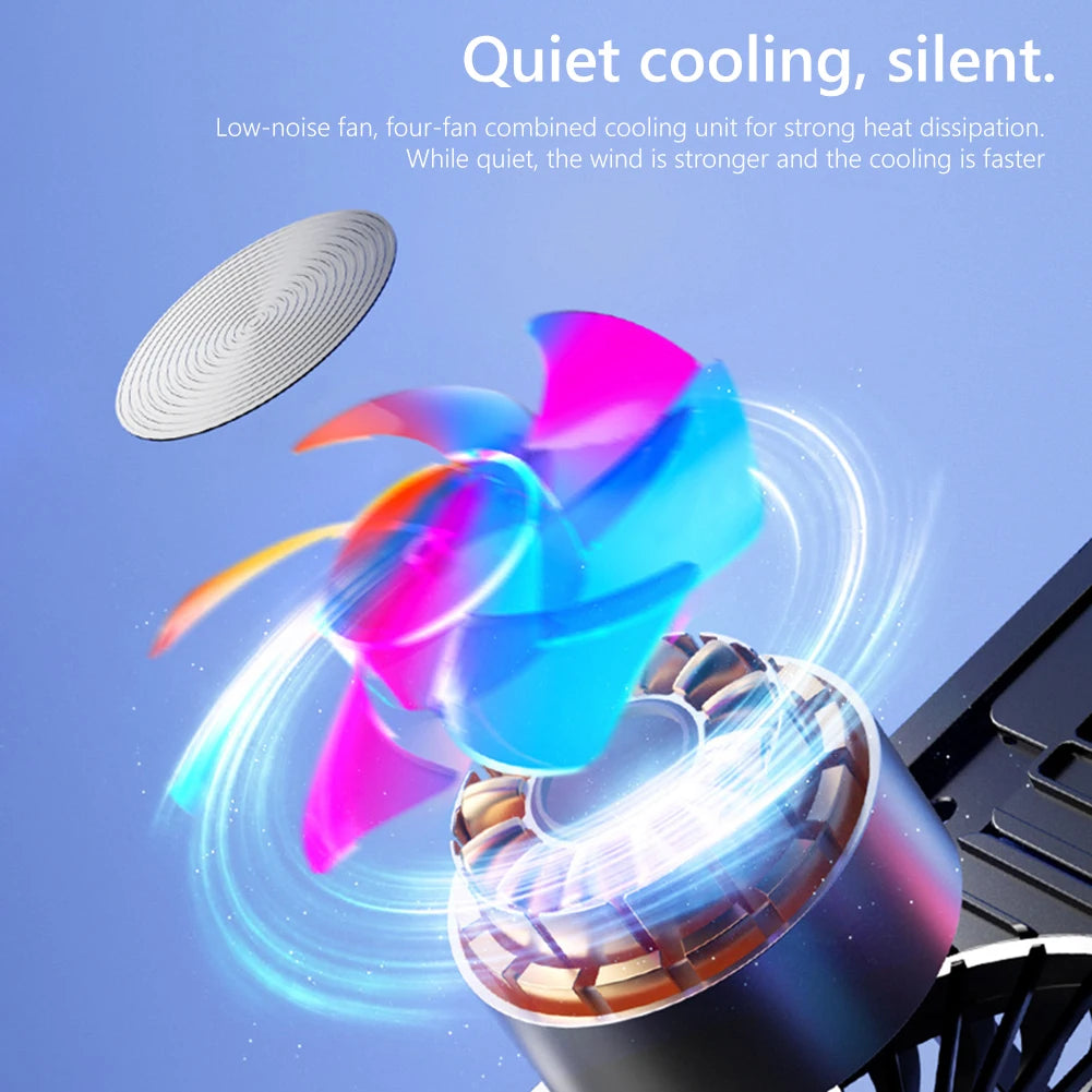 Laptop Cooling Pad with 2/4 Fans Foldable Laptop Cooling Fan RGB Silent for 11-17.3 Inch Laptops