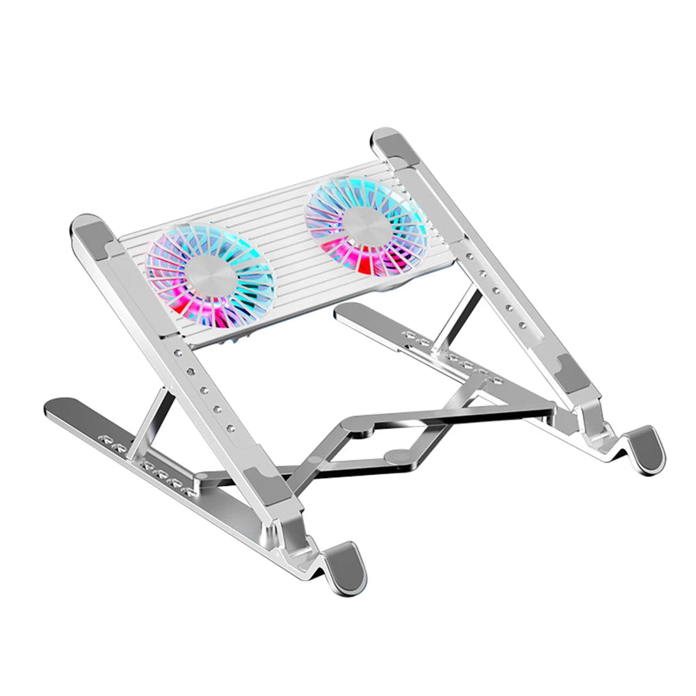 Laptop Cooling Pad with 2/4 Fans Foldable Laptop Cooling Fan RGB Silent for 11-17.3 Inch Laptops