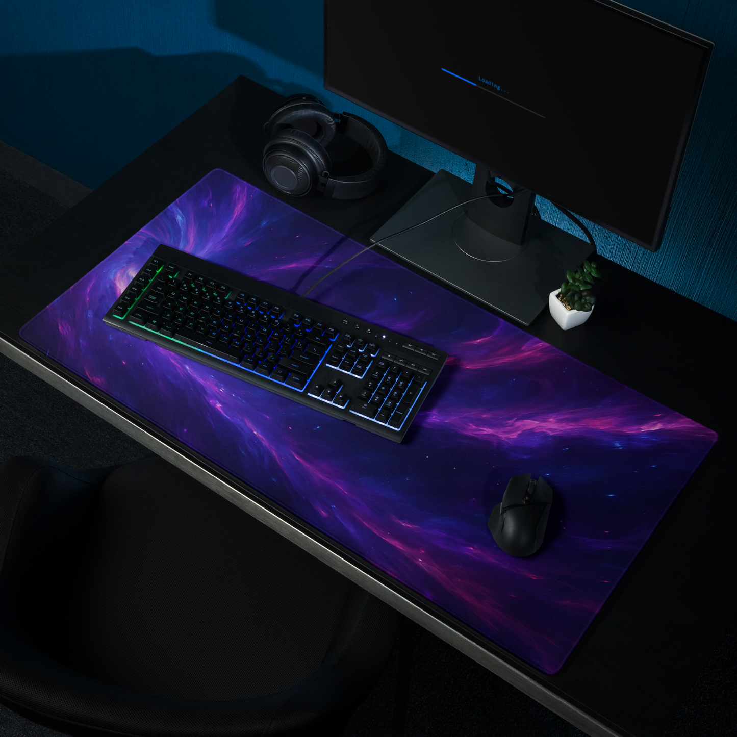 🟣 Into the Void Abstract Purple Gaming Desk Mat / Mouse Pad