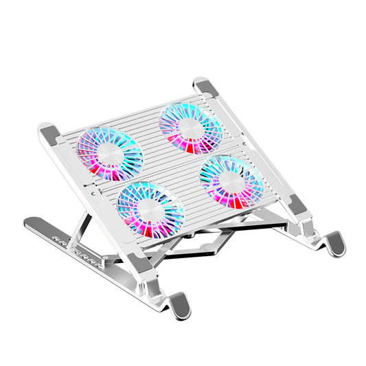 Laptop Cooling Pad with 2/4 Fans Foldable Laptop Cooling Fan RGB Silent for 11-17.3 Inch Laptops